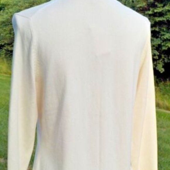 Allegory Ivory Button up Cardigan Sweater Silk/Cotton Blend SZ Small - Picture 3 of 10